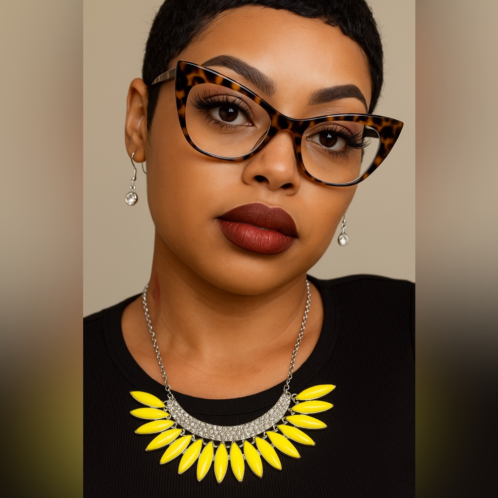 Bold Yellow Gemstone Statement Necklace & Crystal Drop Earrings Set